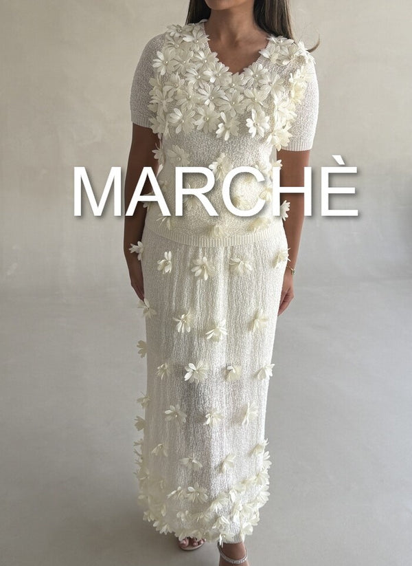 3D FLOWER TOP+SKIRT