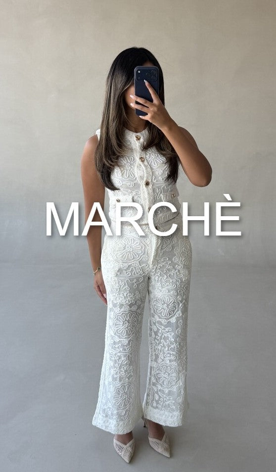 LACE VEST +WIDE LEG PANTS