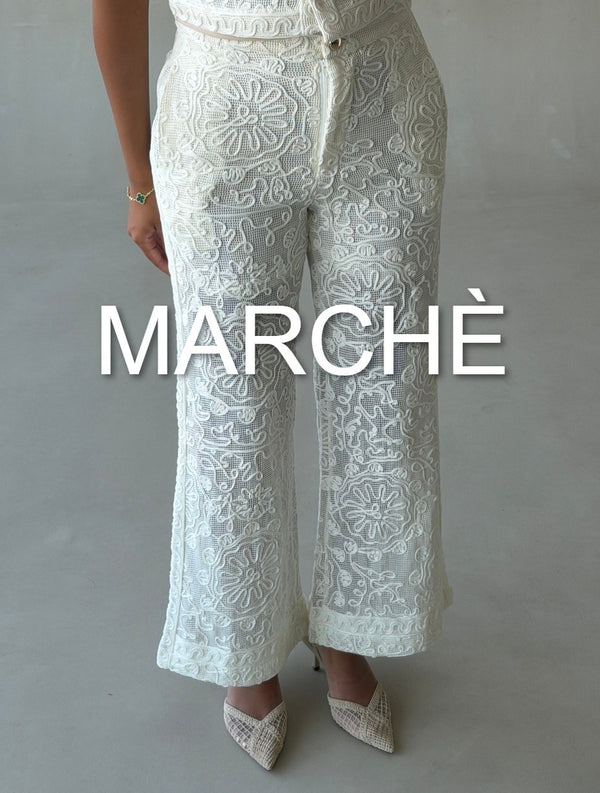 LACE VEST +WIDE LEG PANTS
