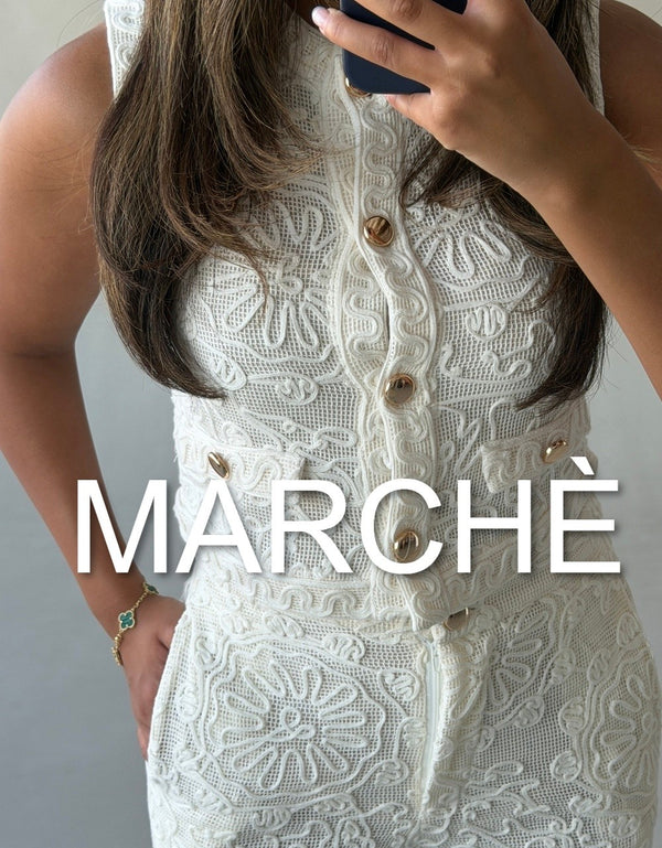 LACE VEST +WIDE LEG PANTS
