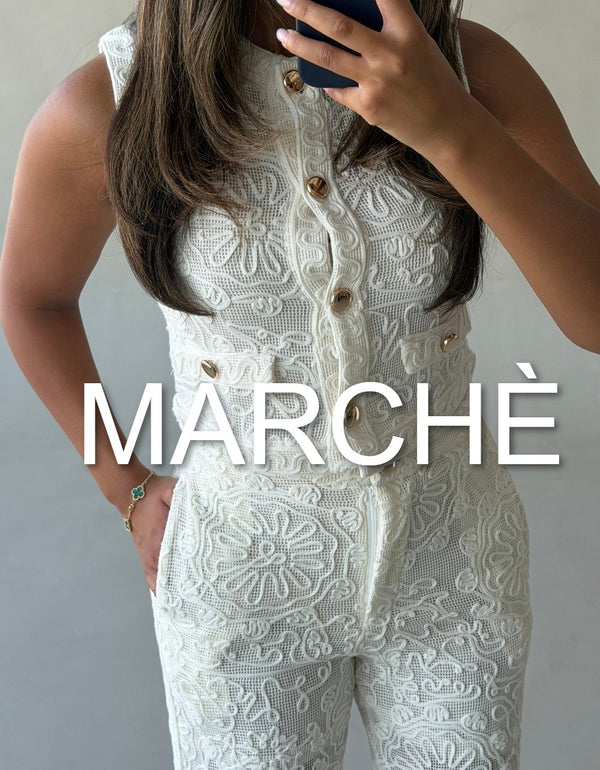LACE VEST +WIDE LEG PANTS