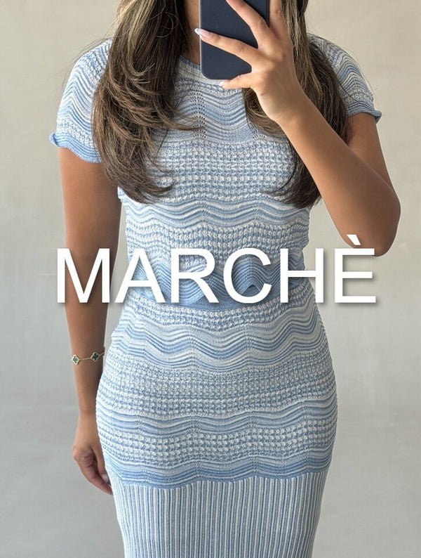 STRIPE KNITTED TOP+SKIRT