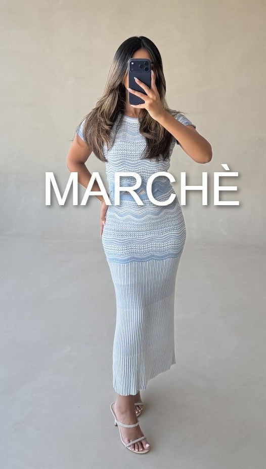 STRIPE KNITTED TOP+SKIRT