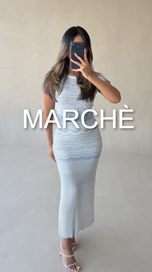 STRIPE KNITTED TOP+SKIRT