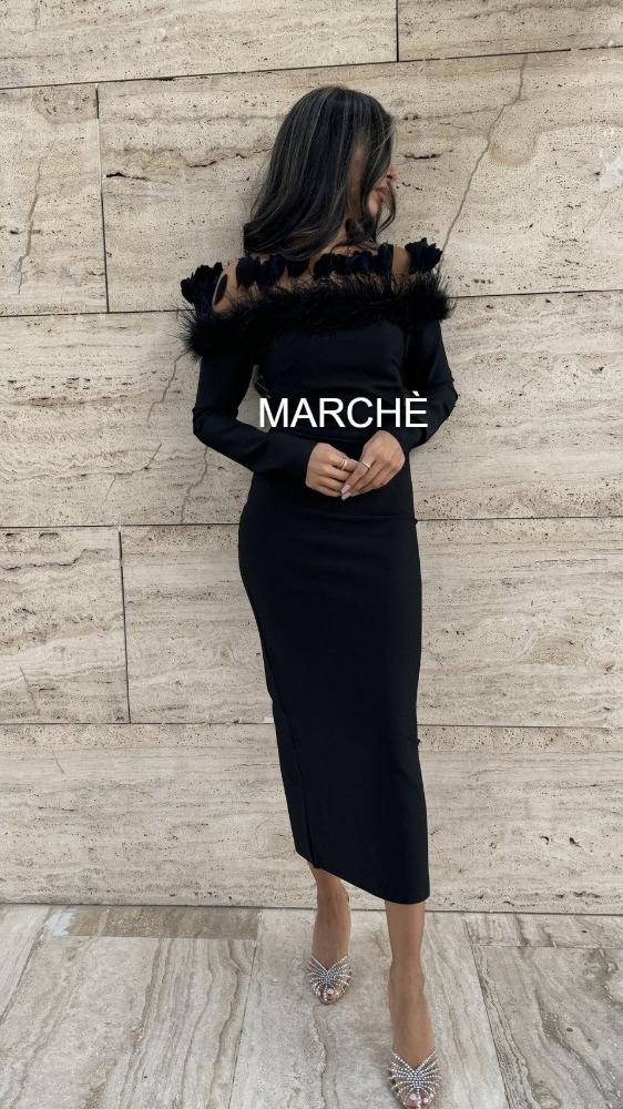 BIRD FEATHER MID DRESS