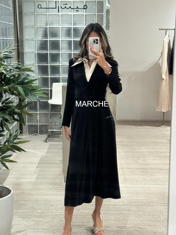 Long Sleeve Flared Long Dress