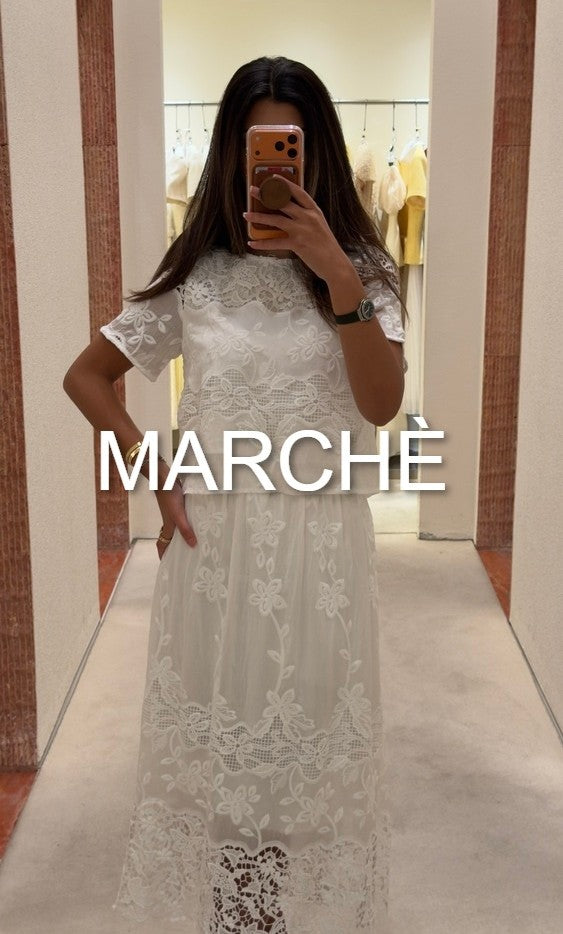 FLORAL EMBROIDERED  LINEN TOP + SKIRT