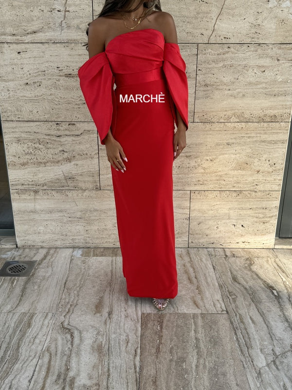 Strapless Patchwork Pleated Sleeve High Waist Women