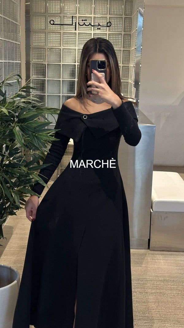 VINTAGE STYLE OFF SHOULDER  LONG SLEEVE DRESS