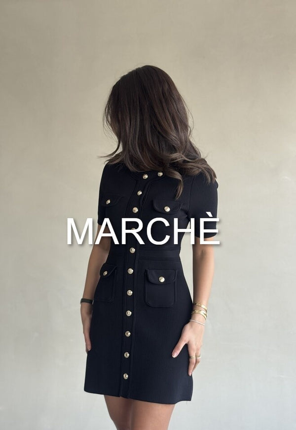 METAL BUCKLE KNIT DRESS