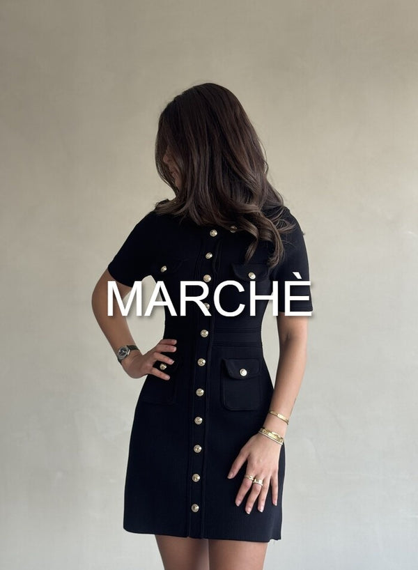 METAL BUCKLE KNIT DRESS