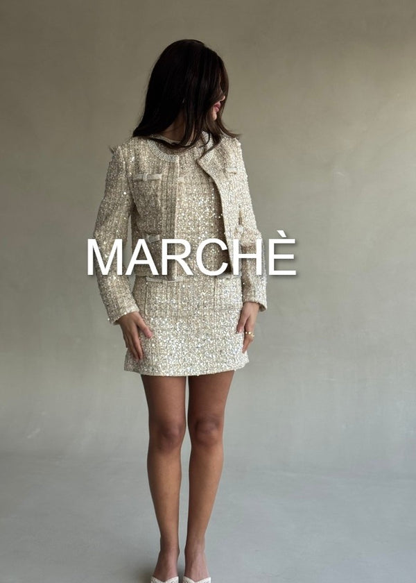 PEARL SEQUINED COAT+SLEEVELESS DRESS