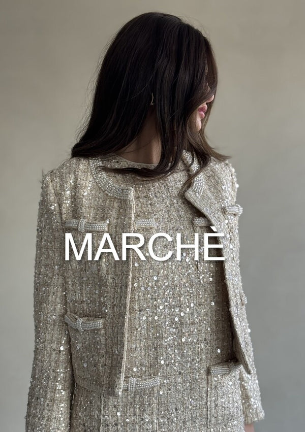 PEARL SEQUINED COAT+SLEEVELESS DRESS