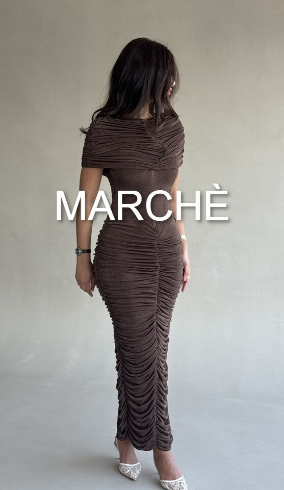 PLEATED WRAP SEXY DRESS