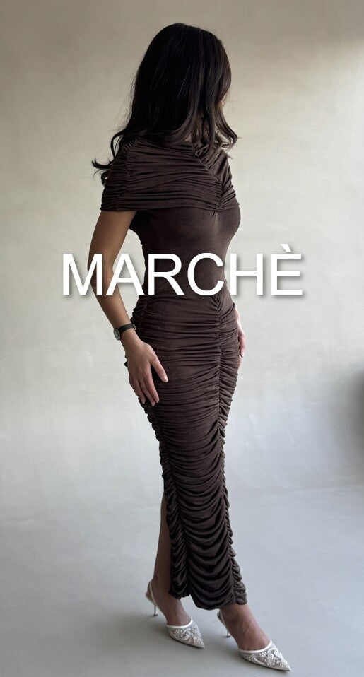 PLEATED WRAP SEXY DRESS