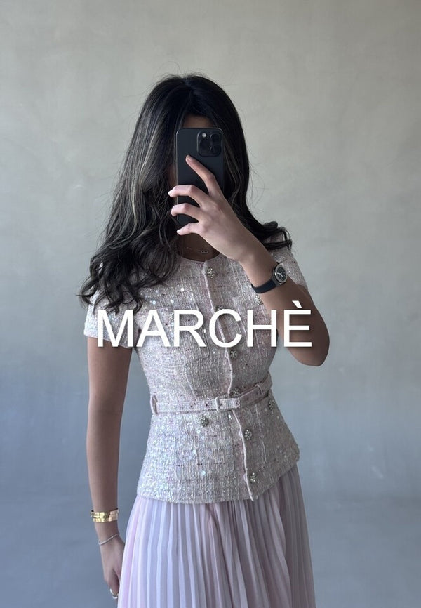 SEQUINS TWEED DRESS