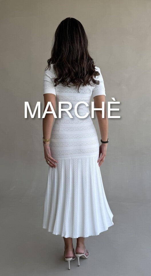 CROCHET BREASTED KNIT DRESS