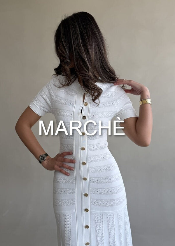 CROCHET BREASTED KNIT DRESS