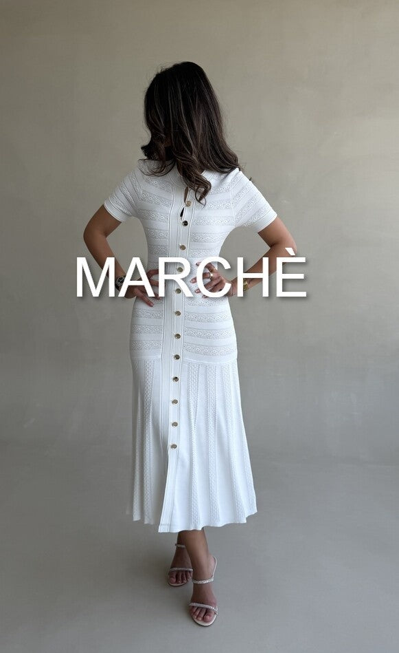 CROCHET BREASTED KNIT DRESS