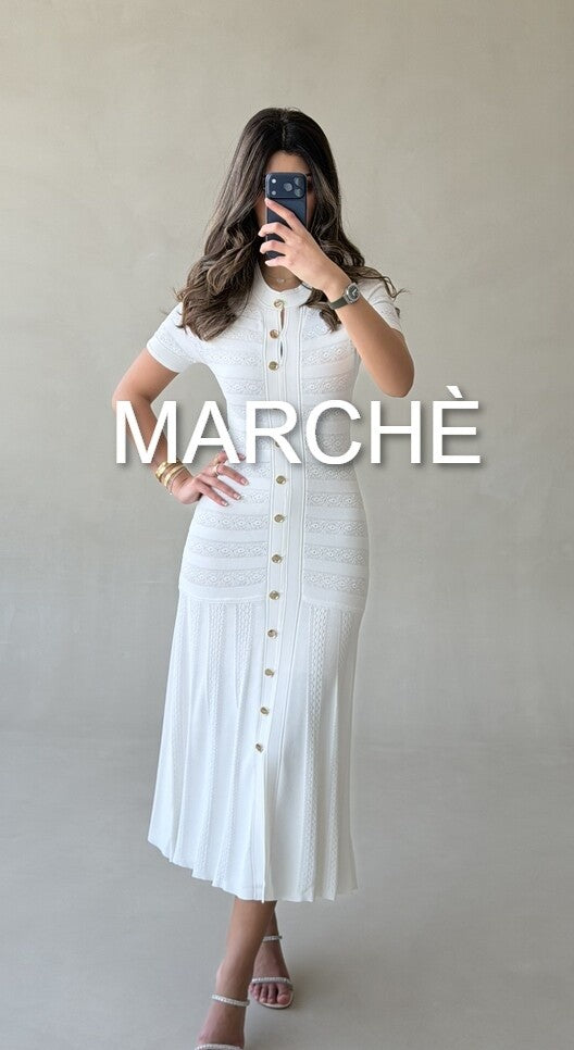 CROCHET BREASTED KNIT DRESS