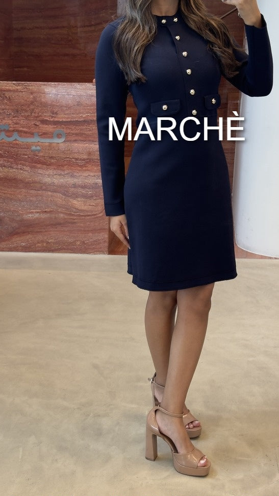 CINCHED METAL BUCKET SHORT DRESS