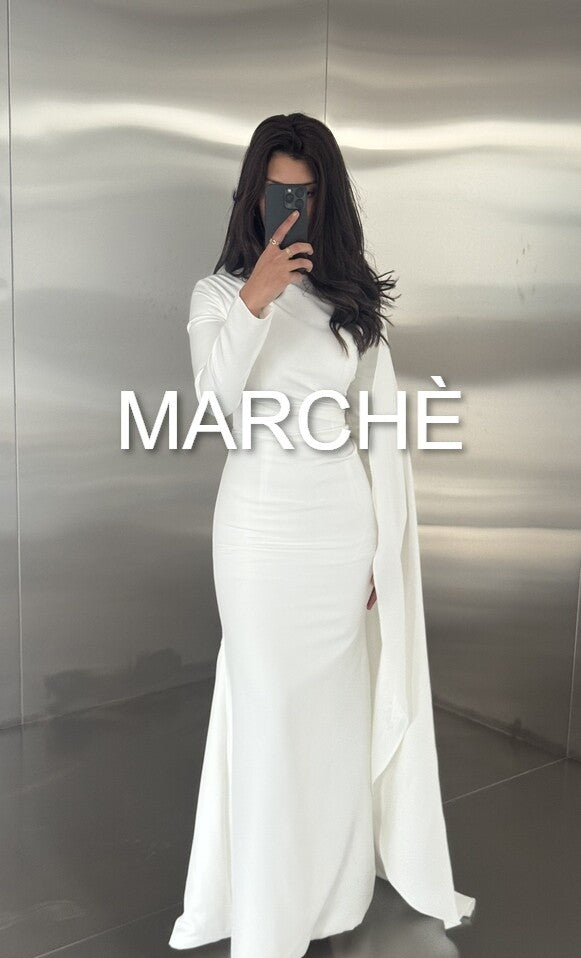 PLEATED  LONG SLIM DRESS