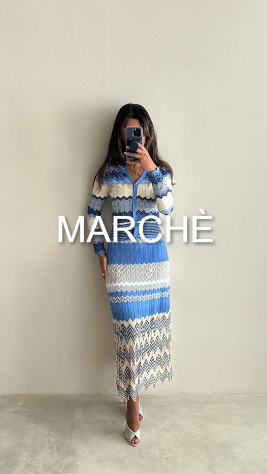 WAVY  STRIPES KNITTED SET