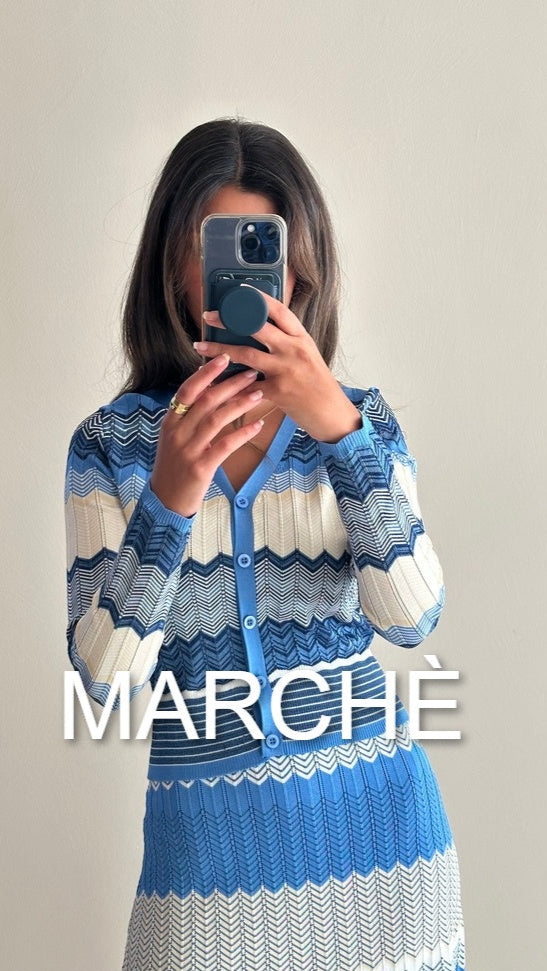 WAVY  STRIPES KNITTED SET