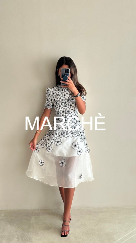 FLORAL EMBROIDERY  DRESS