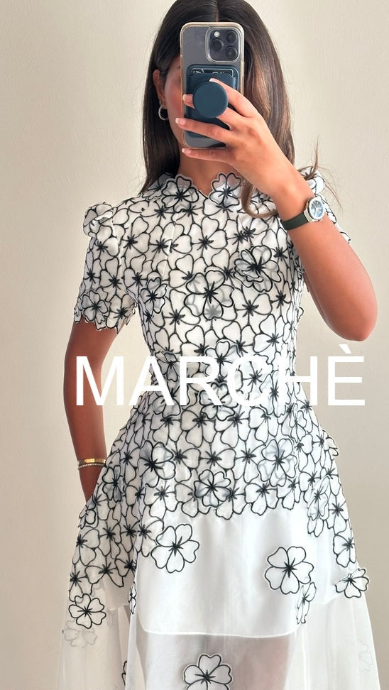 FLORAL EMBROIDERY  DRESS