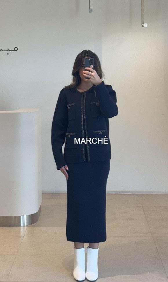 2 PC SET NAVY CARDIGAN