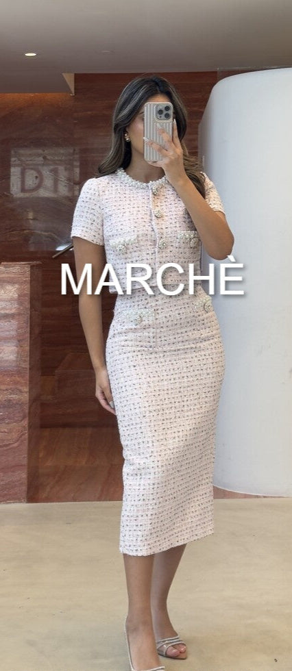 Pink short top + midi skirt