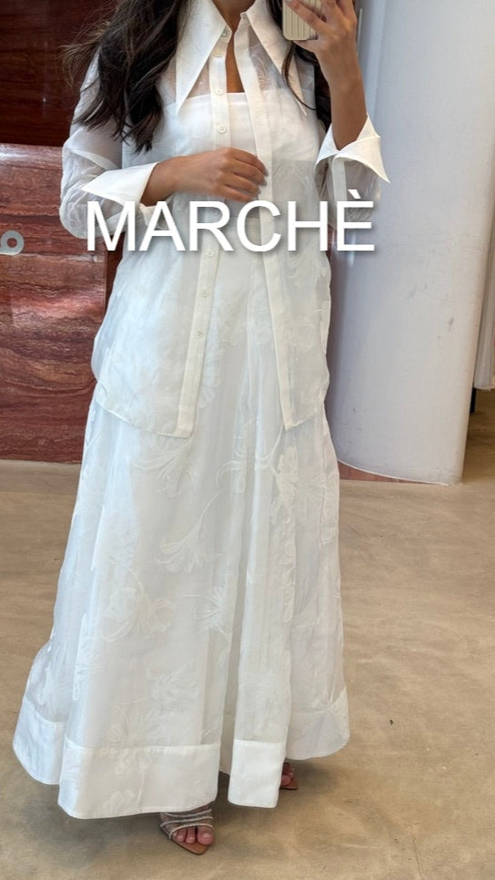 2 SET POINTED COLAR MAXI SKIRT