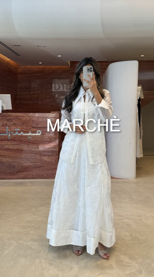 2 SET POINTED COLAR MAXI SKIRT