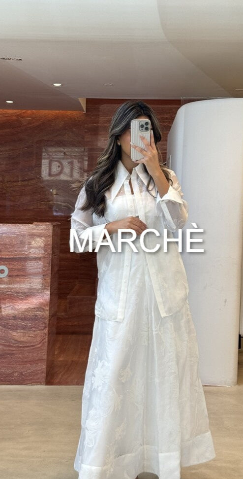 2 SET POINTED COLAR MAXI SKIRT