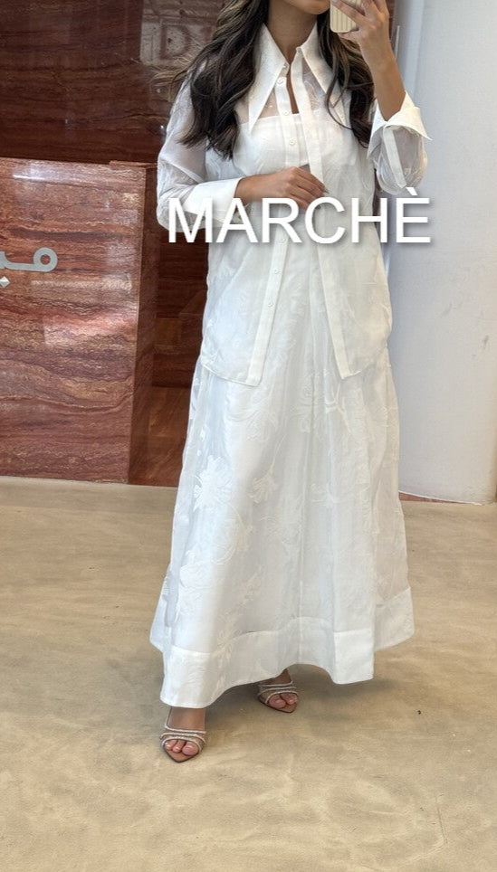 2 SET POINTED COLAR MAXI SKIRT