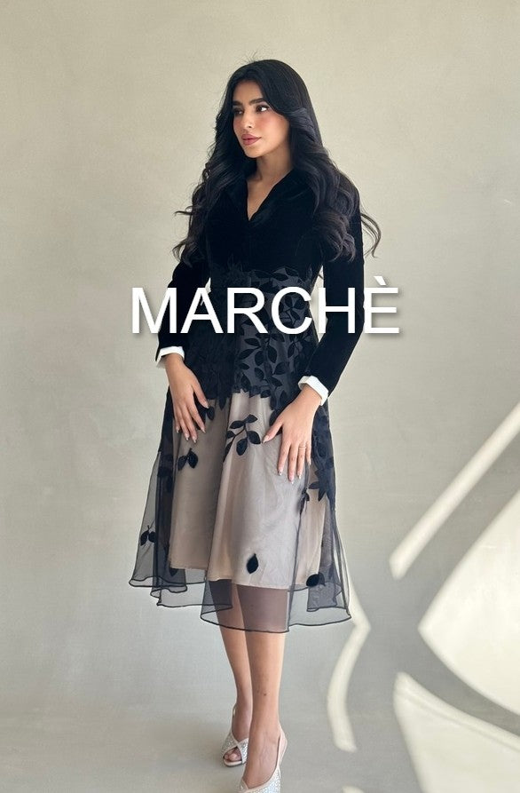 LACE FLORAL VELVET DRESS