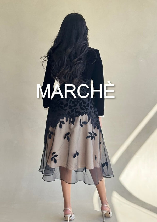 LACE FLORAL VELVET DRESS