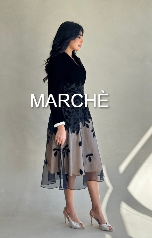 LACE FLORAL VELVET DRESS