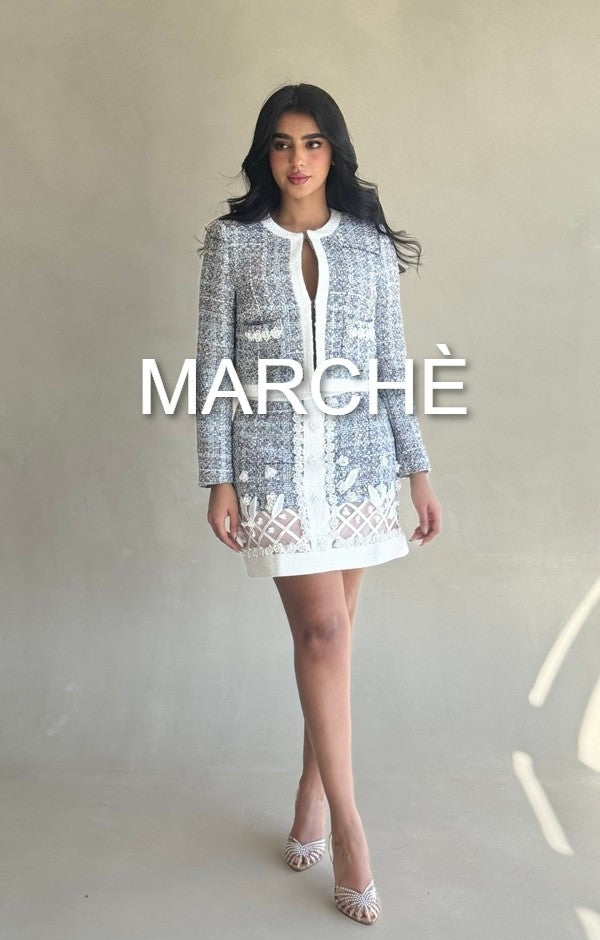 TWEED BEADED COAT + SKIRT