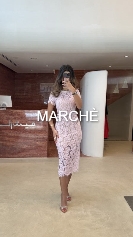 PEARL NECKLINE LACES DRESS