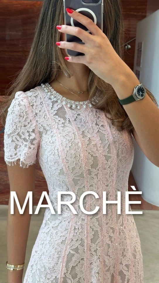 EMBELLISHED LACE DRESS