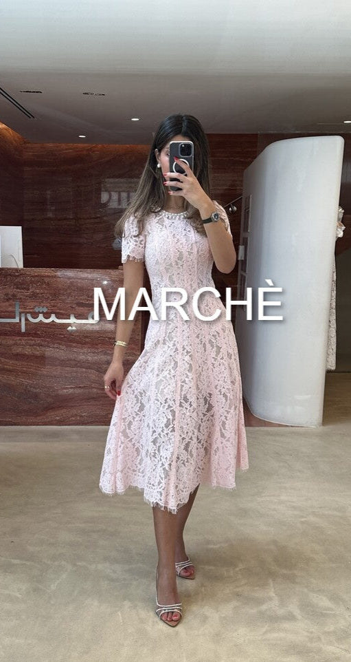 EMBELLISHED LACE DRESS