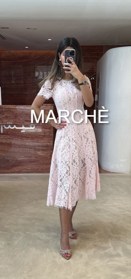 EMBELLISHED LACE DRESS