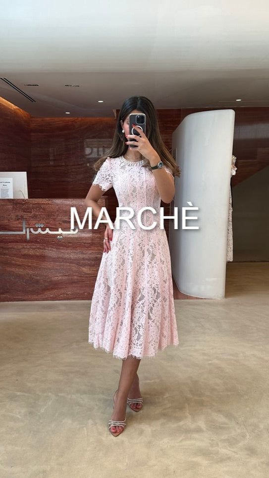 EMBELLISHED LACE DRESS