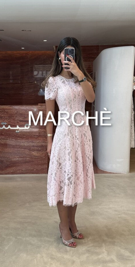 EMBELLISHED LACE DRESS