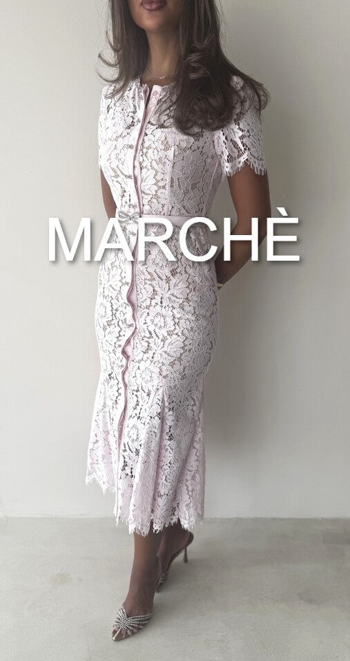RIBBON BUTTON LACE DRESS