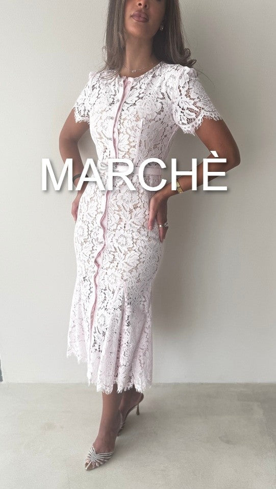 RIBBON BUTTON LACE DRESS