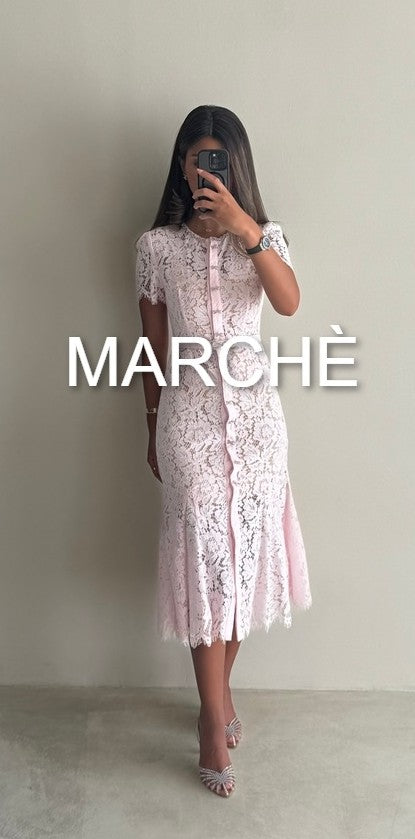 RIBBON BUTTON LACE DRESS
