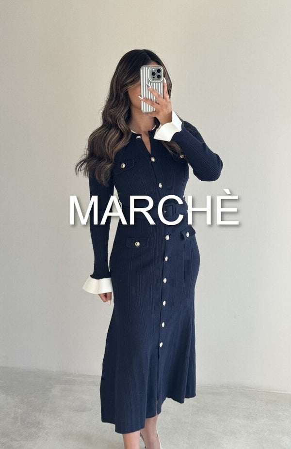 FULL SLEEVE BELTED LONG DRESS